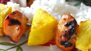 Chicken with Pineapple and Cherry Kebobs